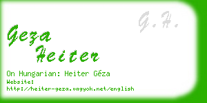 geza heiter business card